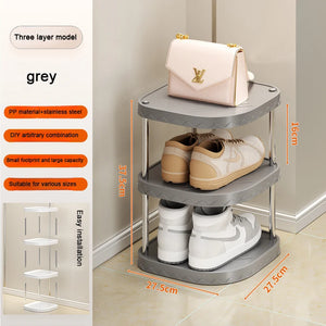 Multi-Layer Plastic Shoe Organizer – Bedroom Storage Cabinet