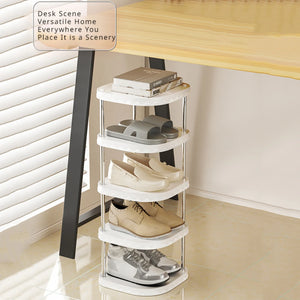 Multi-Layer Plastic Shoe Organizer – Bedroom Storage Cabinet