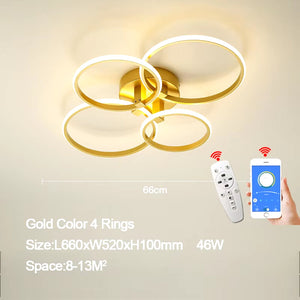 Dimming Gold Modern Led Ceiling Lights for Living Room Bedroom Led Lights for Room Indoor Lighting Led Ceiling Lamp AC90-260V