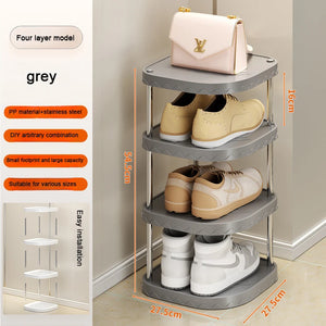 Multi-Layer Plastic Shoe Organizer – Bedroom Storage Cabinet