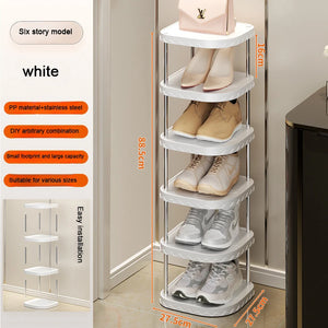 Multi-Layer Plastic Shoe Organizer – Bedroom Storage Cabinet