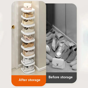 Multi-Layer Plastic Shoe Organizer – Bedroom Storage Cabinet