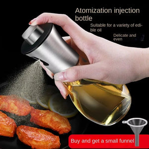 304 Stainless Steel Oil Press Spray Glass Bottle for Cooking Kitchen Restaurant Bottle Perfect for Healthy Cooking and Baking