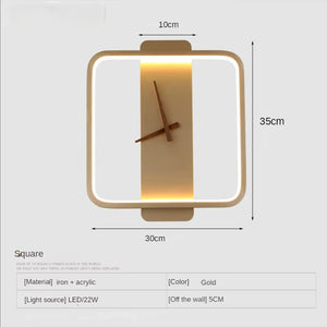 Modern LED Wall Clock Lamp for Indoor Decor Lighting