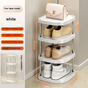 Multi-Layer Plastic Shoe Organizer – Bedroom Storage Cabinet