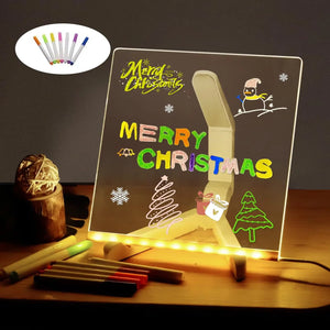 LED Acrylic Drawing Board Night Light - Erasable USB Message Lamp for Kids' Bedroom & Gifts