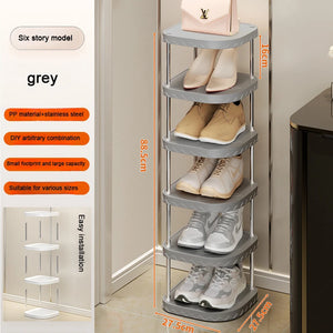 Multi-Layer Plastic Shoe Organizer – Bedroom Storage Cabinet