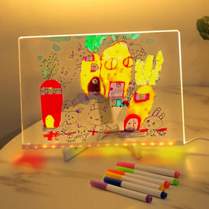 LED Acrylic Drawing Board Night Light - Erasable USB Message Lamp for Kids' Bedroom & Gifts