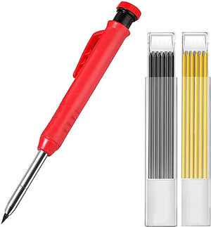 Solid Carpenter Pencil Set – Mechanical Woodworking Pencil with Sharpener