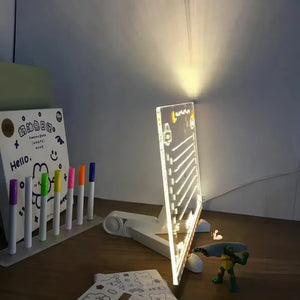 LED Acrylic Drawing Board Night Light - Erasable USB Message Lamp for Kids' Bedroom & Gifts