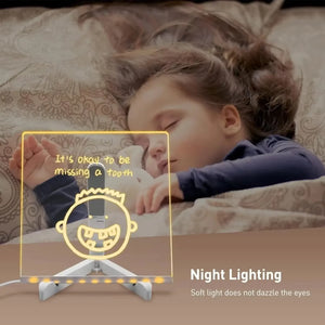 LED Acrylic Drawing Board Night Light - Erasable USB Message Lamp for Kids' Bedroom & Gifts