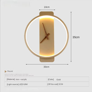 Modern LED Wall Clock Lamp for Indoor Decor Lighting