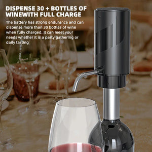 Rechargeable Automatic Wine Aerator & Dispenser – One-Touch Decanter Set