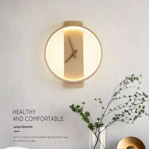 Modern LED Wall Clock Lamp for Indoor Decor Lighting