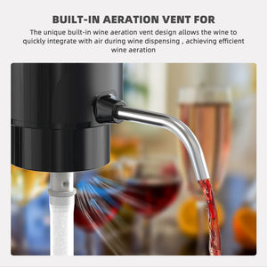 Rechargeable Automatic Wine Aerator & Dispenser – One-Touch Decanter Set