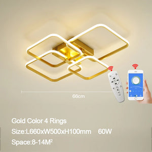 Dimming Gold Modern Led Ceiling Lights for Living Room Bedroom Led Lights for Room Indoor Lighting Led Ceiling Lamp AC90-260V