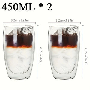 Double Wall Glass Cup Heat Insulation Transparent Handmade Tea Drink Cups MINI Whisky Glasses Espresso Coffee Mug