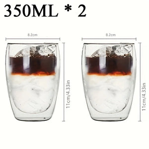 Double Wall Glass Cup Heat Insulation Transparent Handmade Tea Drink Cups MINI Whisky Glasses Espresso Coffee Mug