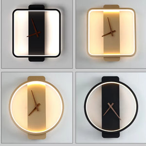 Modern LED Wall Clock Lamp for Indoor Decor Lighting