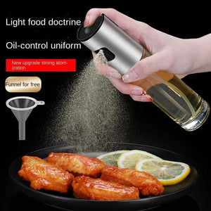 304 Stainless Steel Oil Press Spray Glass Bottle for Cooking Kitchen Restaurant Bottle Perfect for Healthy Cooking and Baking