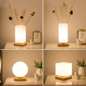 Modern LED Glass Table Lamp – Decorative Lighting for Bedroom & Living Room