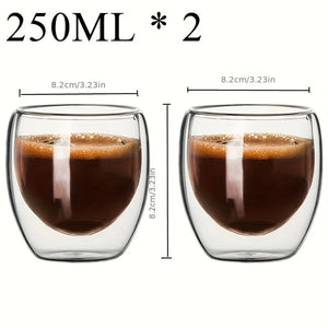 Double Wall Glass Cup Heat Insulation Transparent Handmade Tea Drink Cups MINI Whisky Glasses Espresso Coffee Mug